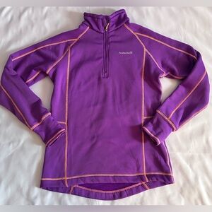 Avalanche Purple 1/4 Zip Fleece Pullover With Orange Stitching Size Medium